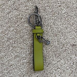 NWOT Coach Leather Keychain with Silver Hardware